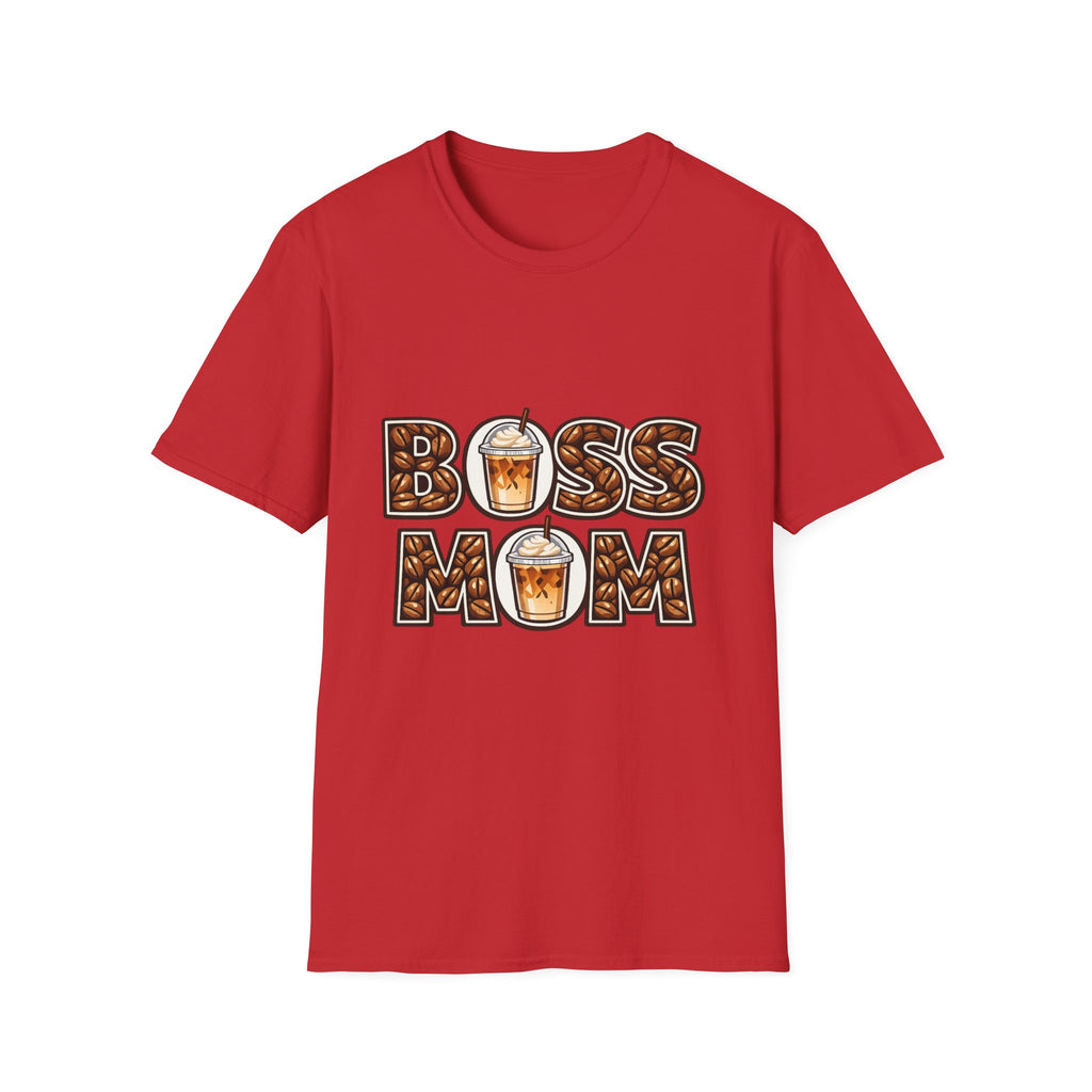 Boss Mom Coffee T-Shirt — Graphic ‘Boss Mom’ Latte Design