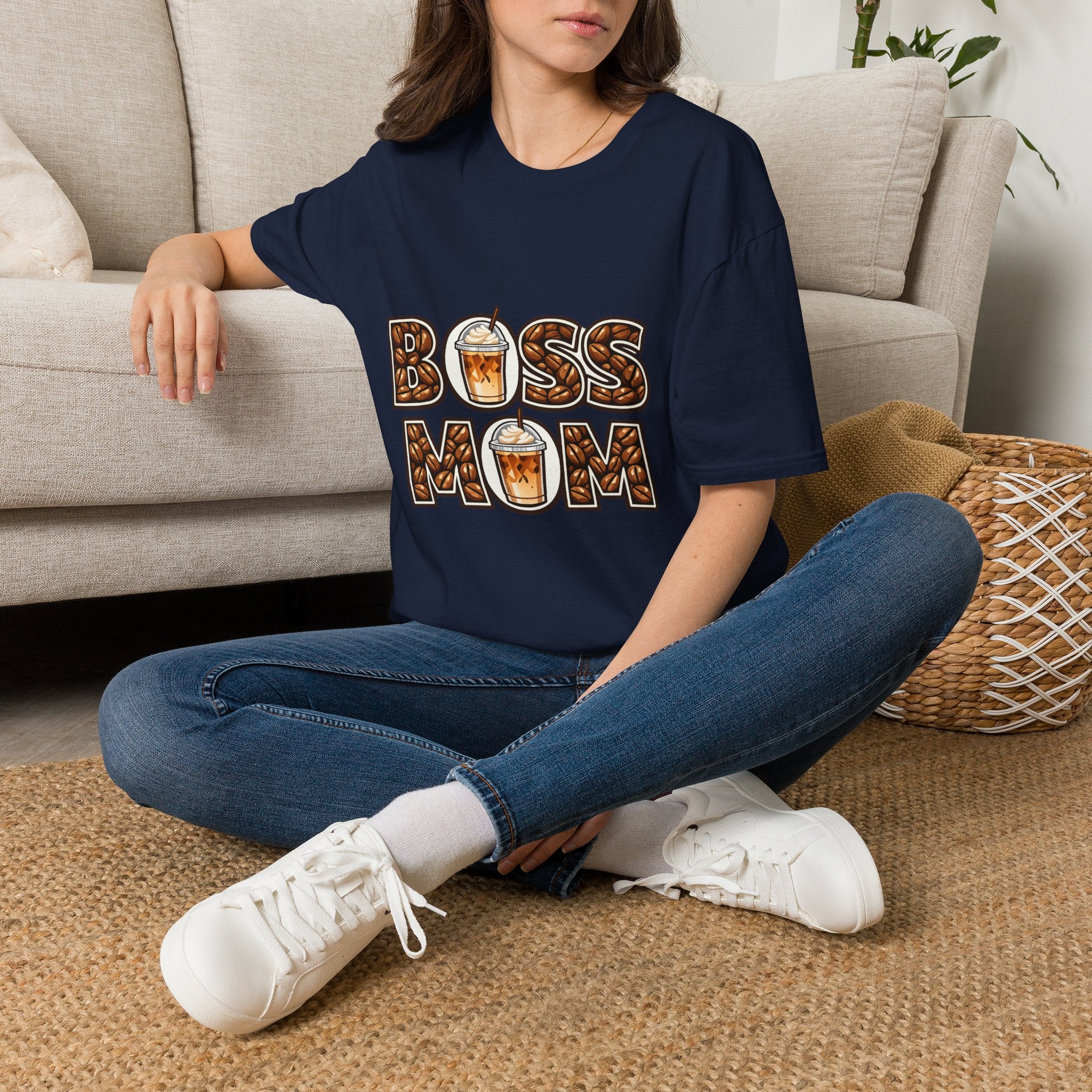 Boss Mom Coffee T-Shirt — Graphic ‘Boss Mom’ Latte Design