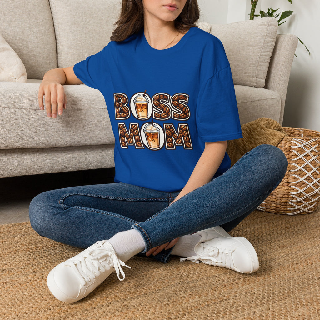 Boss Mom Coffee T-Shirt — Graphic ‘Boss Mom’ Latte Design