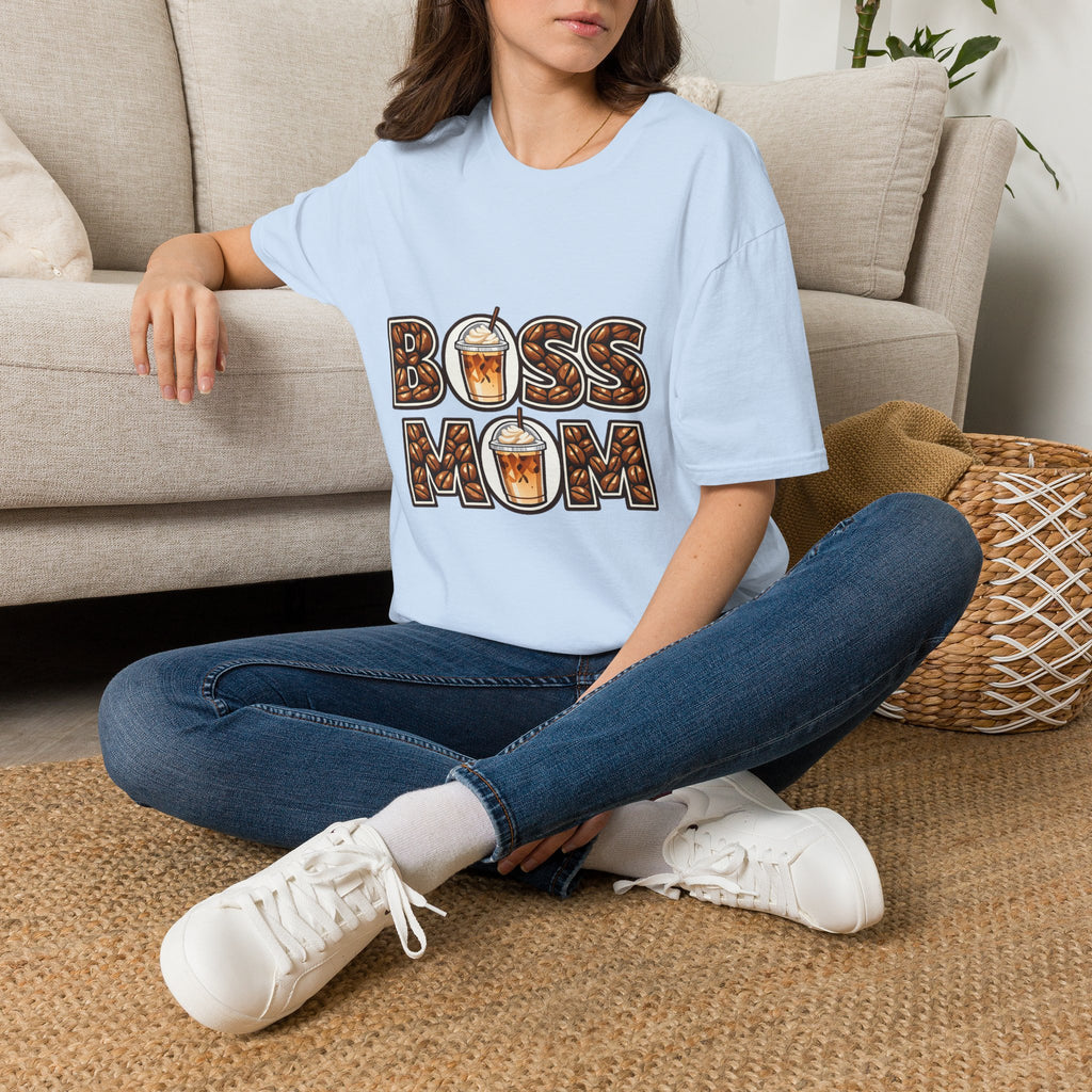 Boss Mom Coffee T-Shirt — Graphic ‘Boss Mom’ Latte Design