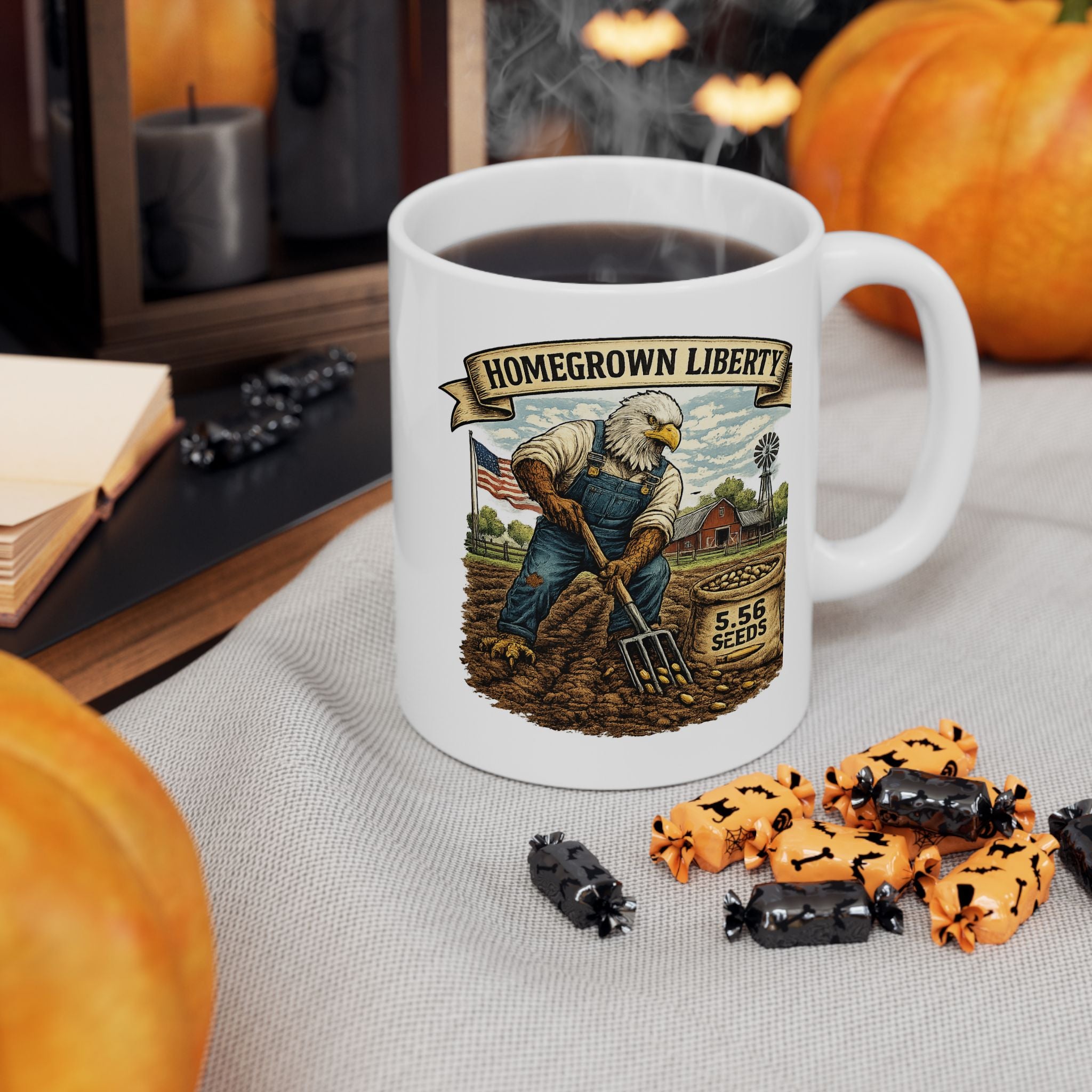 Liberty Farm Coffee Mug — Vintage Americana Farmhouse 11oz/15oz Ceramic