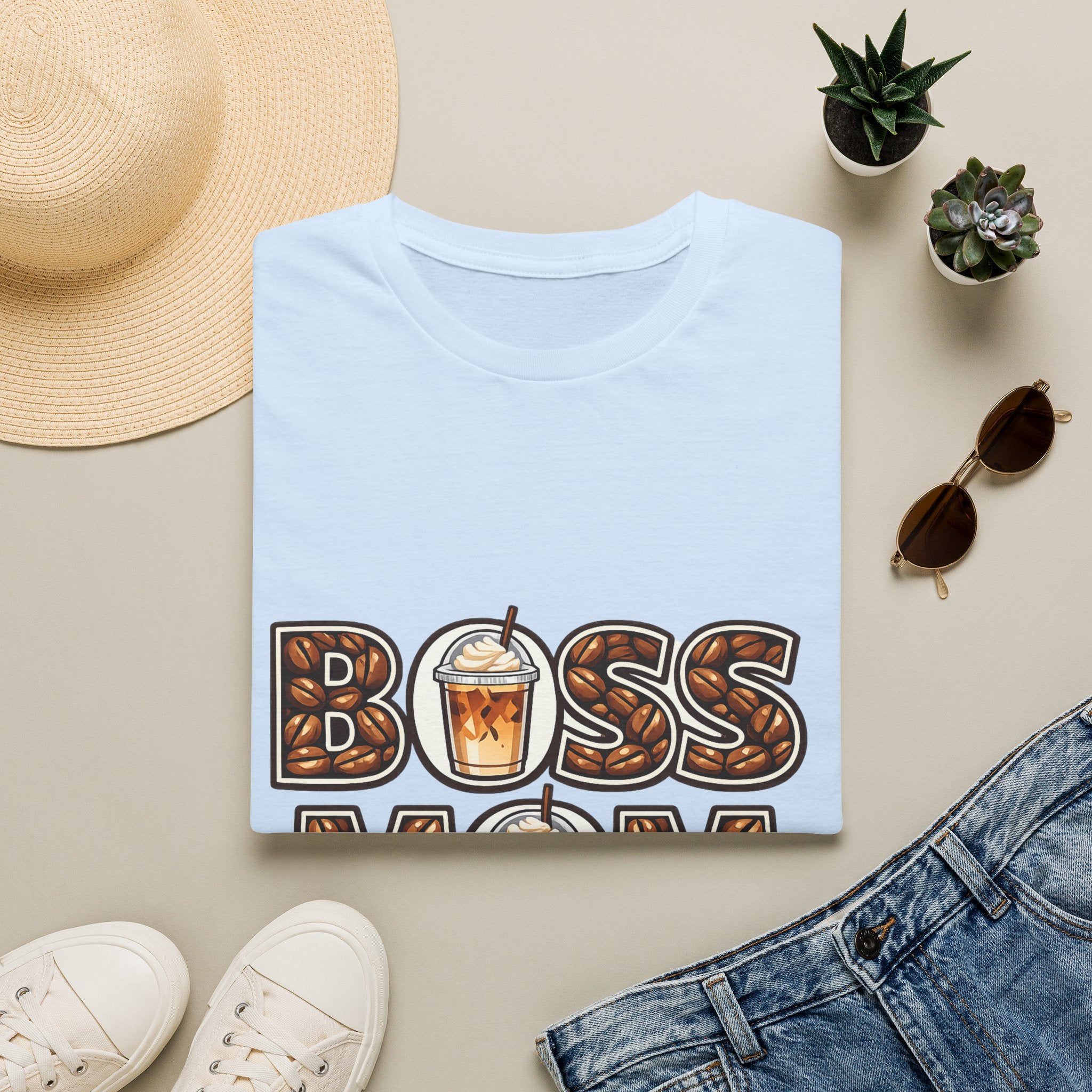 Boss Mom Coffee T-Shirt — Graphic ‘Boss Mom’ Latte Design