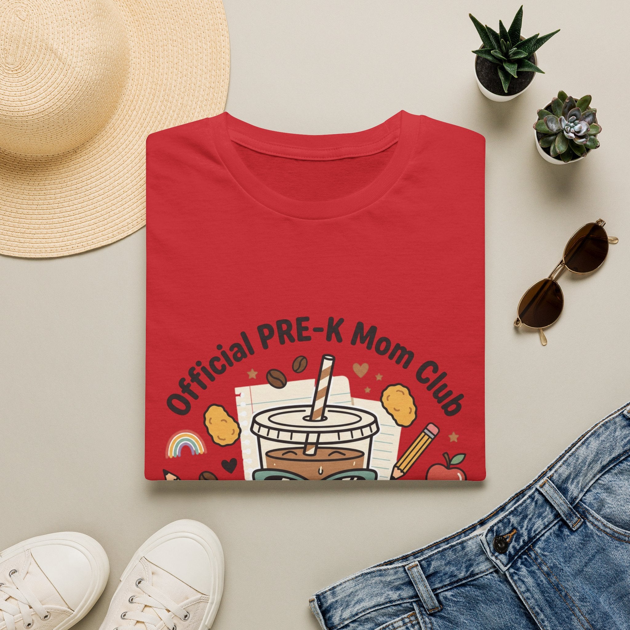 PRE-K Mom T-Shirt — "Official PRE-K Mom Club" Cute Coffee & Chicken Nuggets Tee