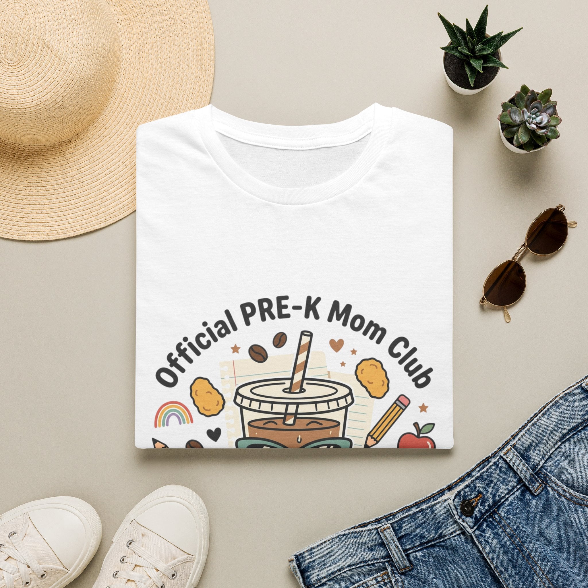 PRE-K Mom T-Shirt — "Official PRE-K Mom Club" Cute Coffee & Chicken Nuggets Tee