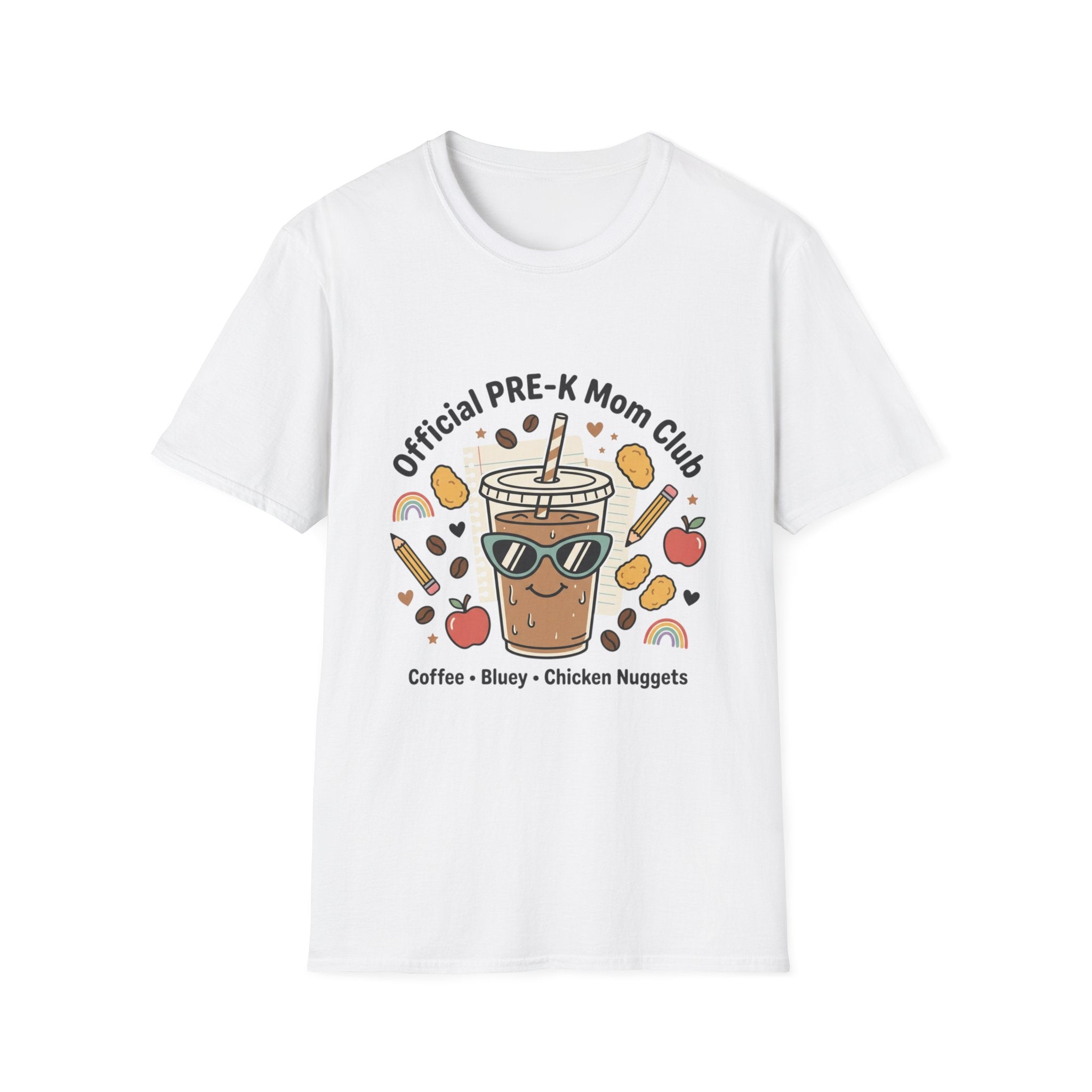 PRE-K Mom T-Shirt — "Official PRE-K Mom Club" Cute Coffee & Chicken Nuggets Tee