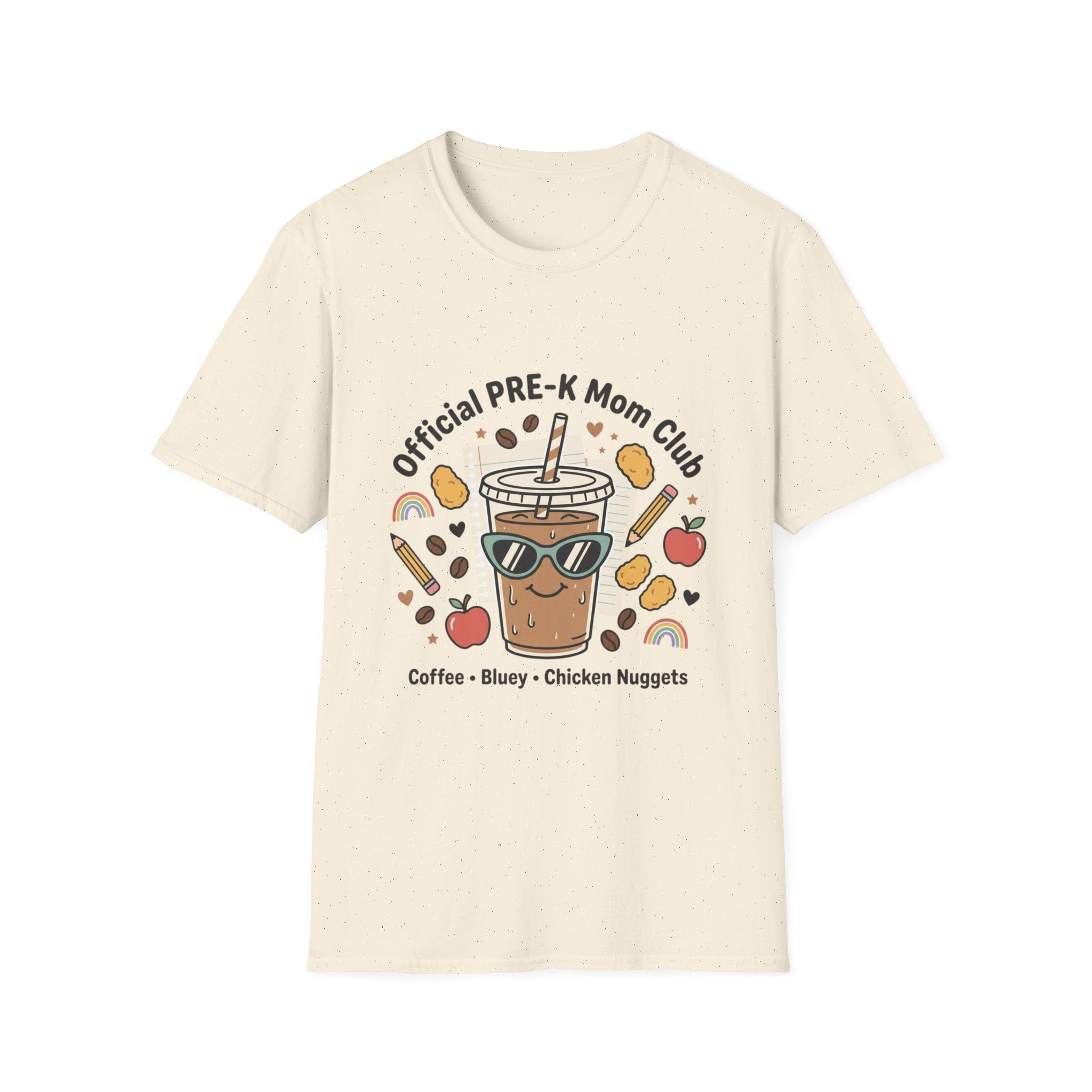 PRE-K Mom T-Shirt — "Official PRE-K Mom Club" Cute Coffee & Chicken Nuggets Tee