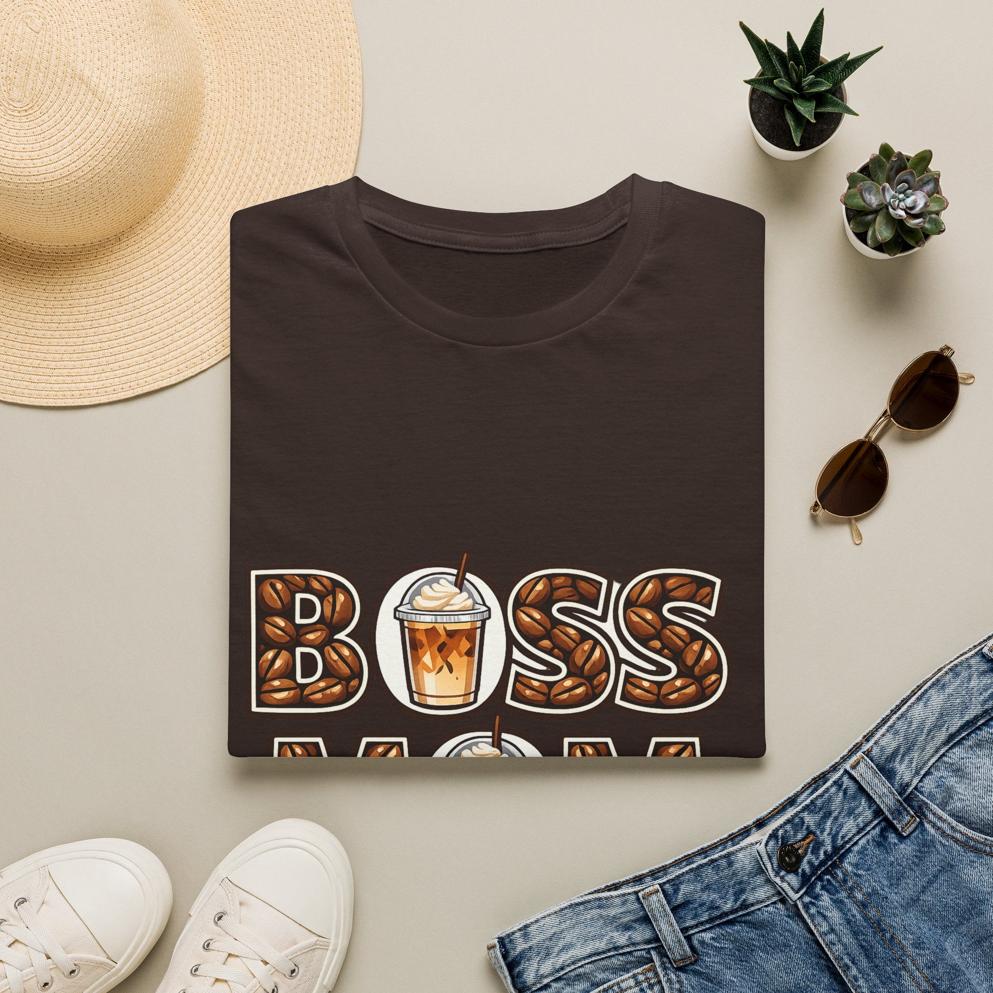 Boss Mom Coffee T-Shirt — Graphic ‘Boss Mom’ Latte Design