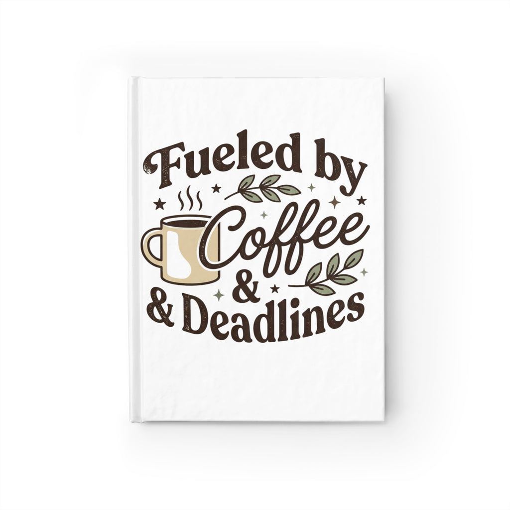 Fueled by Coffee & Deadlines Hardcover Journal — Ruled Notebook for Writers, Students & Busy Professionals