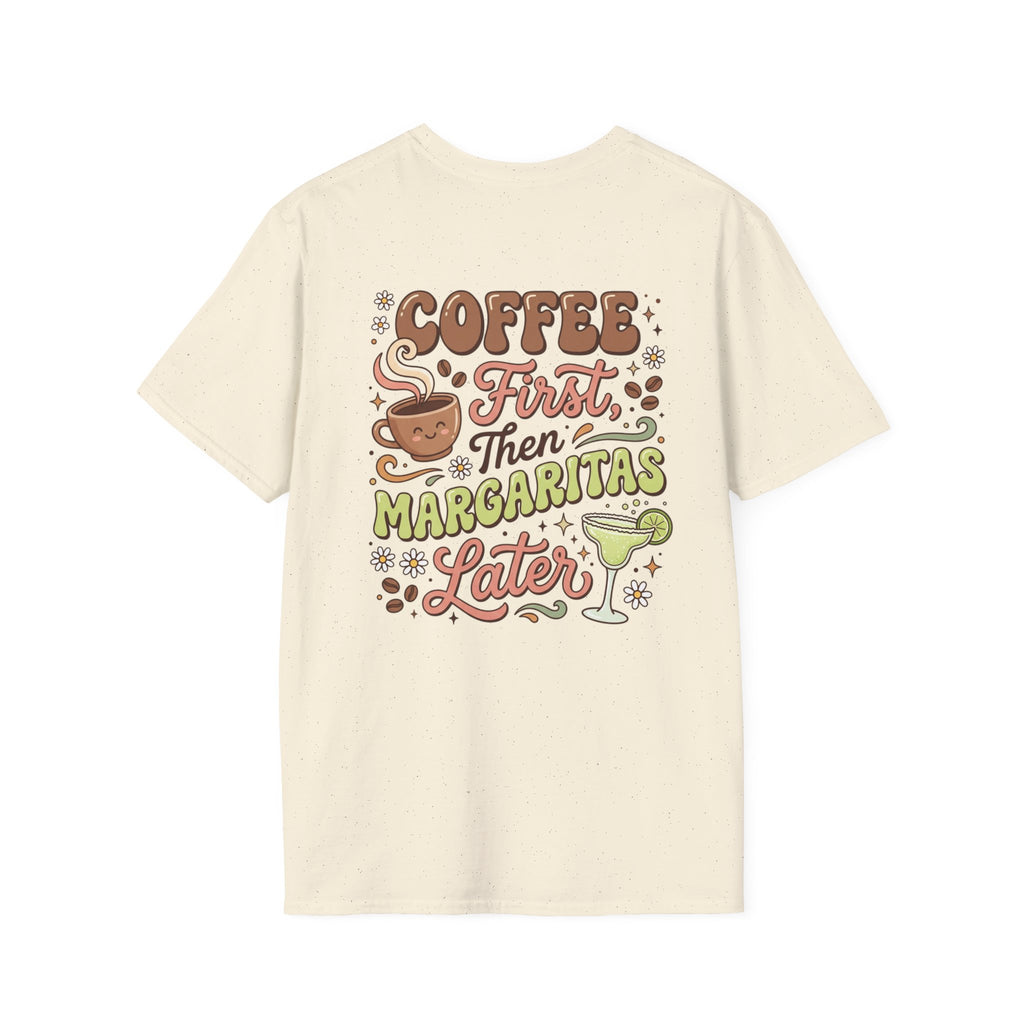 Coffee & Chaos T-Shirt — Retro Script Graphic Tee for Coffee Lovers