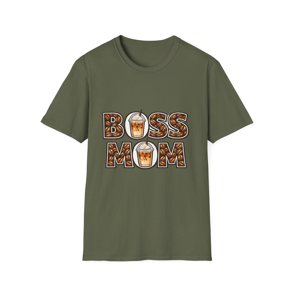 Boss Mom Coffee T-Shirt — Graphic ‘Boss Mom’ Latte Design