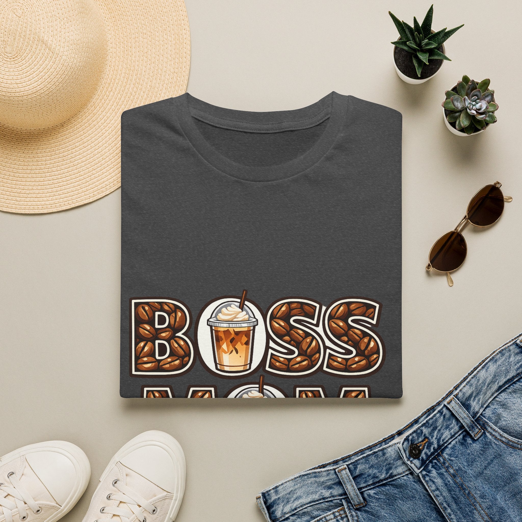 Boss Mom Coffee T-Shirt — Graphic ‘Boss Mom’ Latte Design