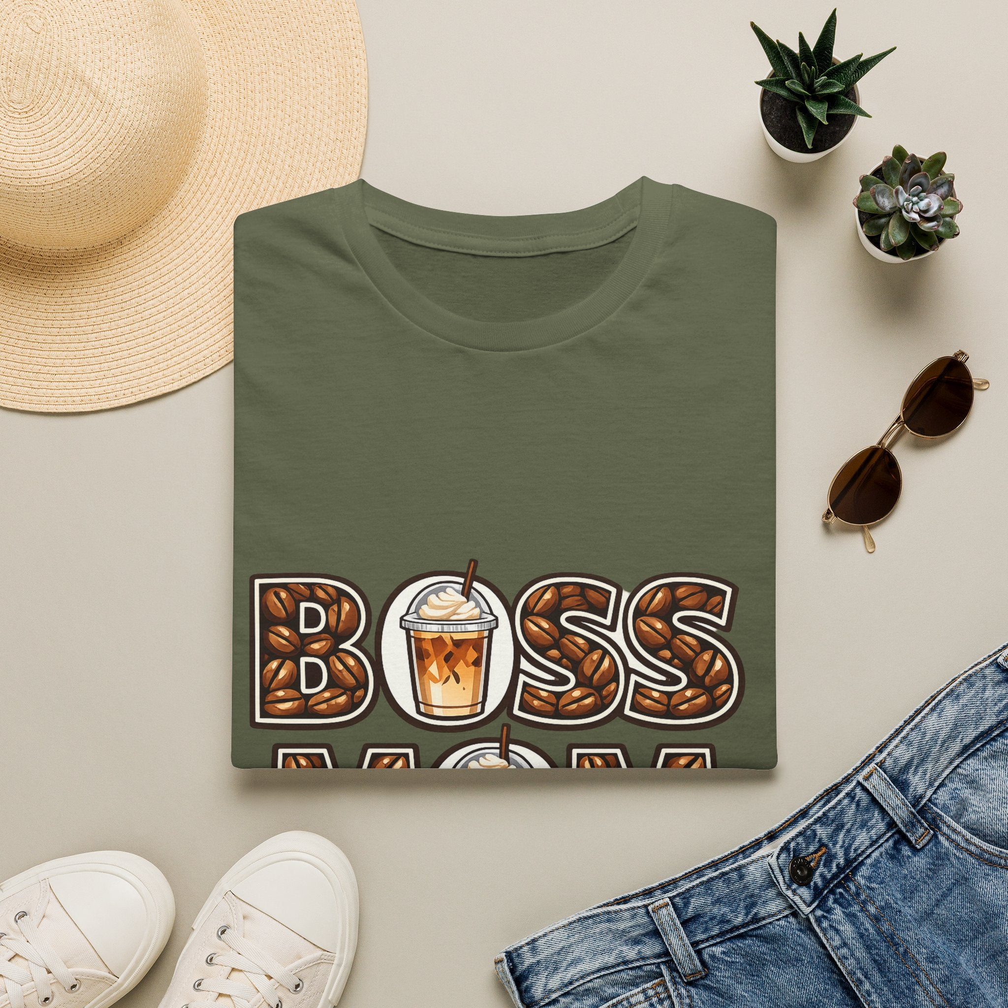 Boss Mom Coffee T-Shirt — Graphic ‘Boss Mom’ Latte Design