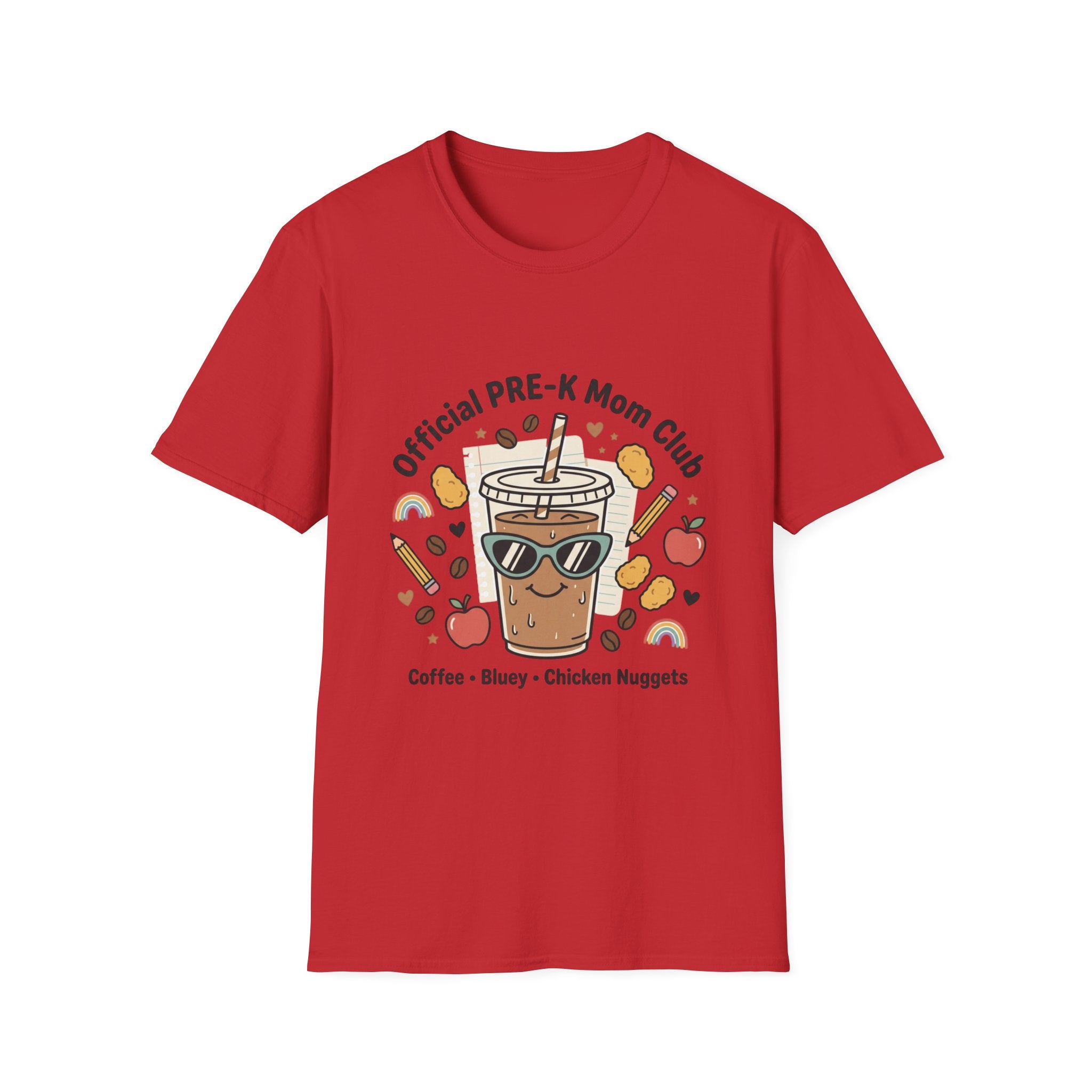 PRE-K Mom T-Shirt — "Official PRE-K Mom Club" Cute Coffee & Chicken Nuggets Tee