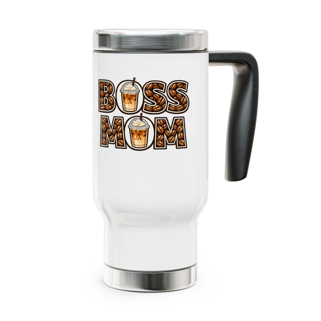 Boss Mom Coffee Travel Mug — 14oz Stainless Steel Insulated Tumbler with Handle