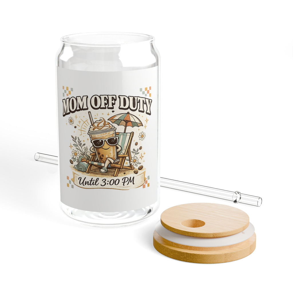 Sipper Glass - "Mom Off Duty Until 3:00 PM" Beach Vibes Tumbler