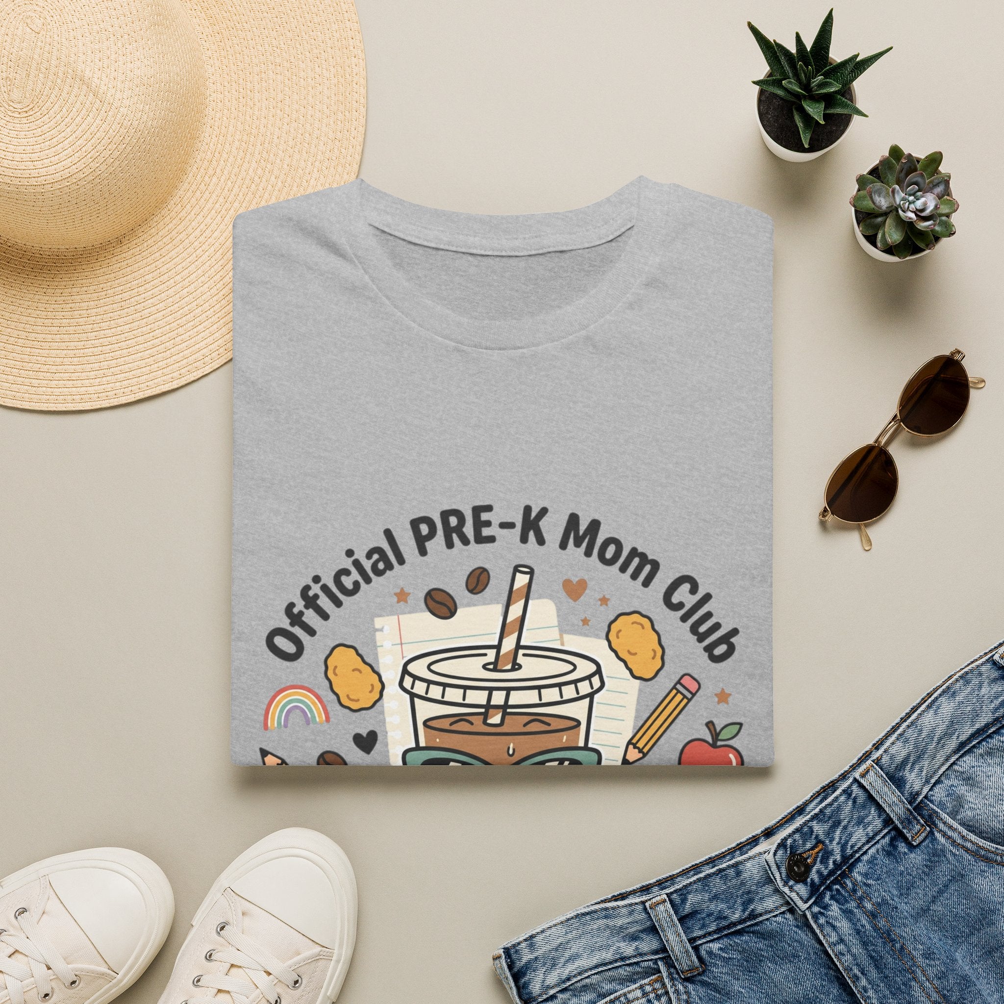 PRE-K Mom T-Shirt — "Official PRE-K Mom Club" Cute Coffee & Chicken Nuggets Tee