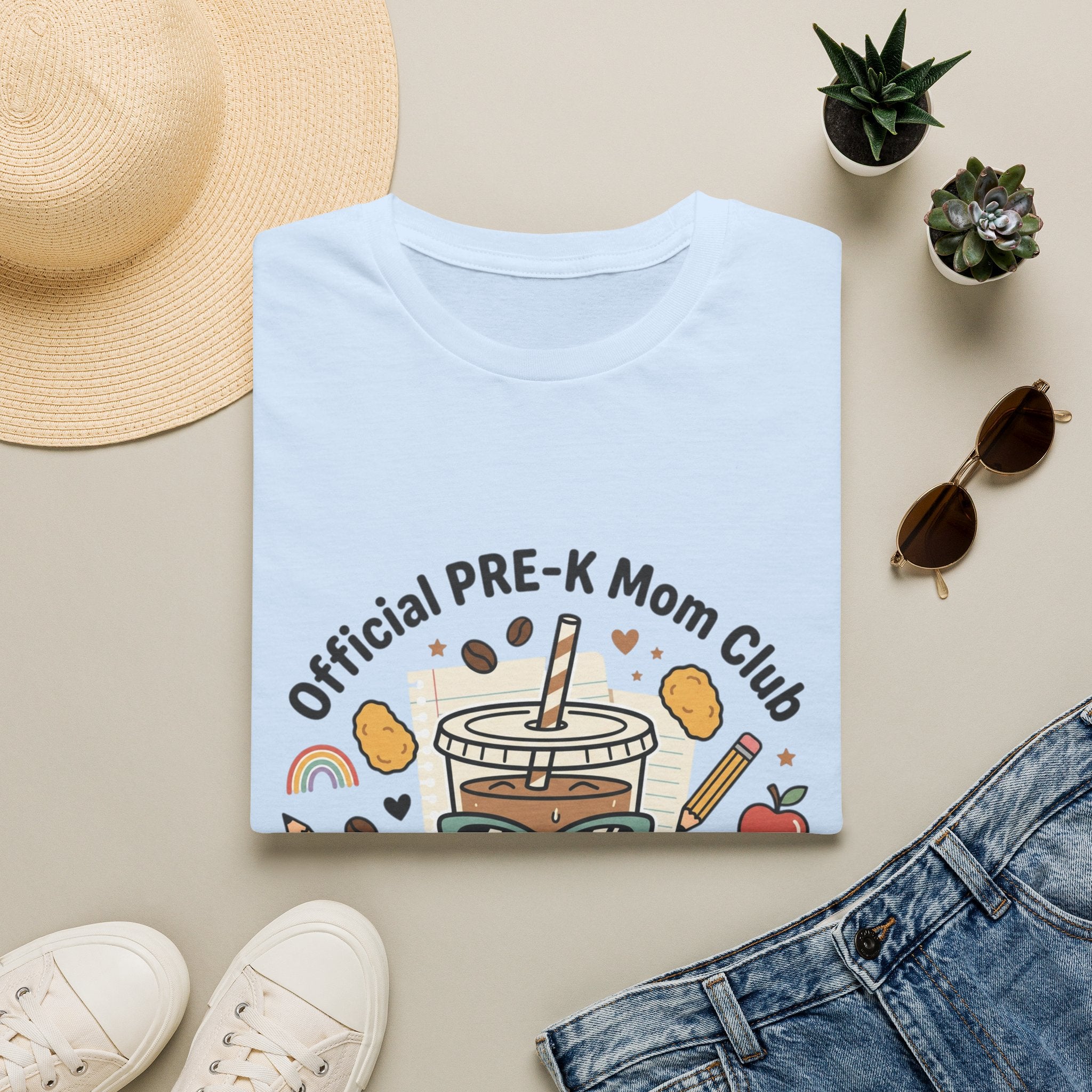 PRE-K Mom T-Shirt — "Official PRE-K Mom Club" Cute Coffee & Chicken Nuggets Tee