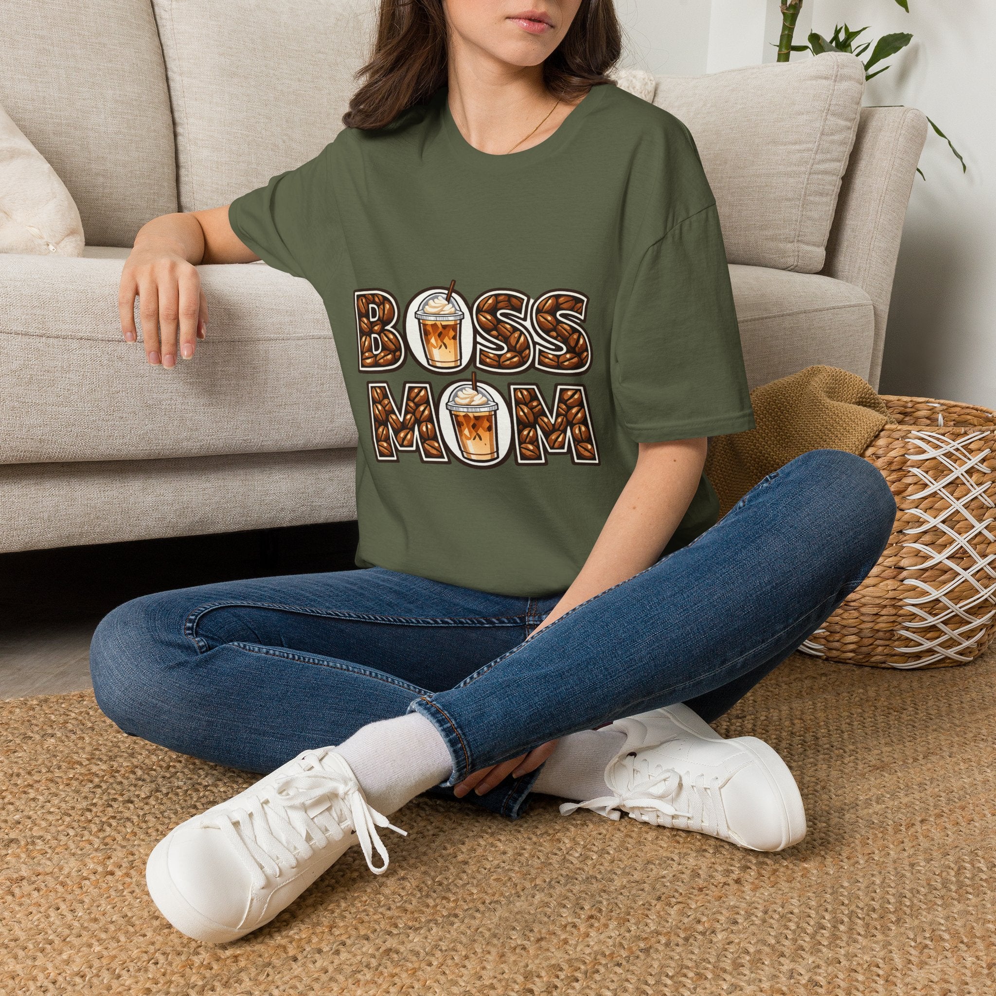 Boss Mom Coffee T-Shirt — Graphic ‘Boss Mom’ Latte Design