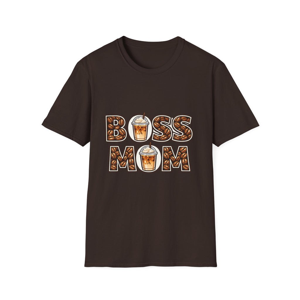 Boss Mom Coffee T-Shirt — Graphic ‘Boss Mom’ Latte Design