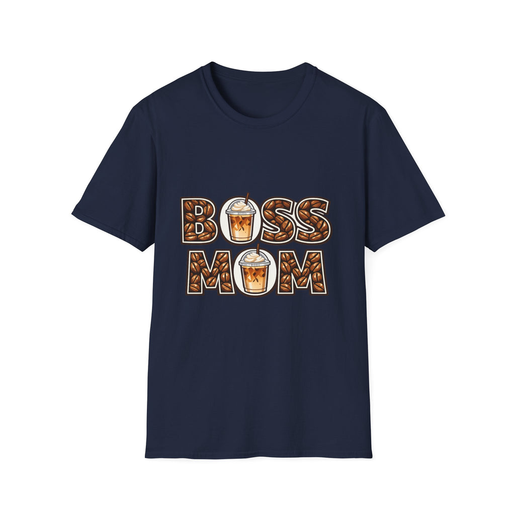 Boss Mom Coffee T-Shirt — Graphic ‘Boss Mom’ Latte Design