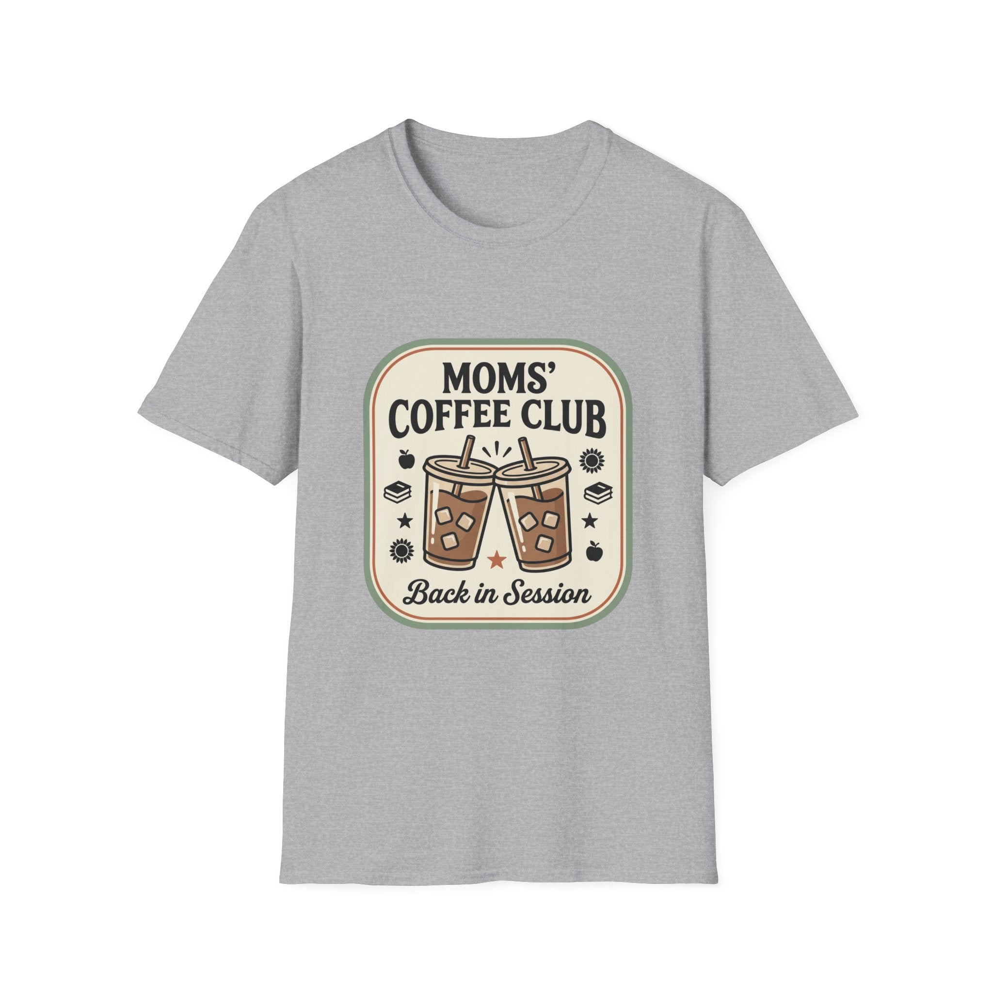 Moms' Coffee Club T-Shirt — "Back in Session" Retro Coffee Graphic