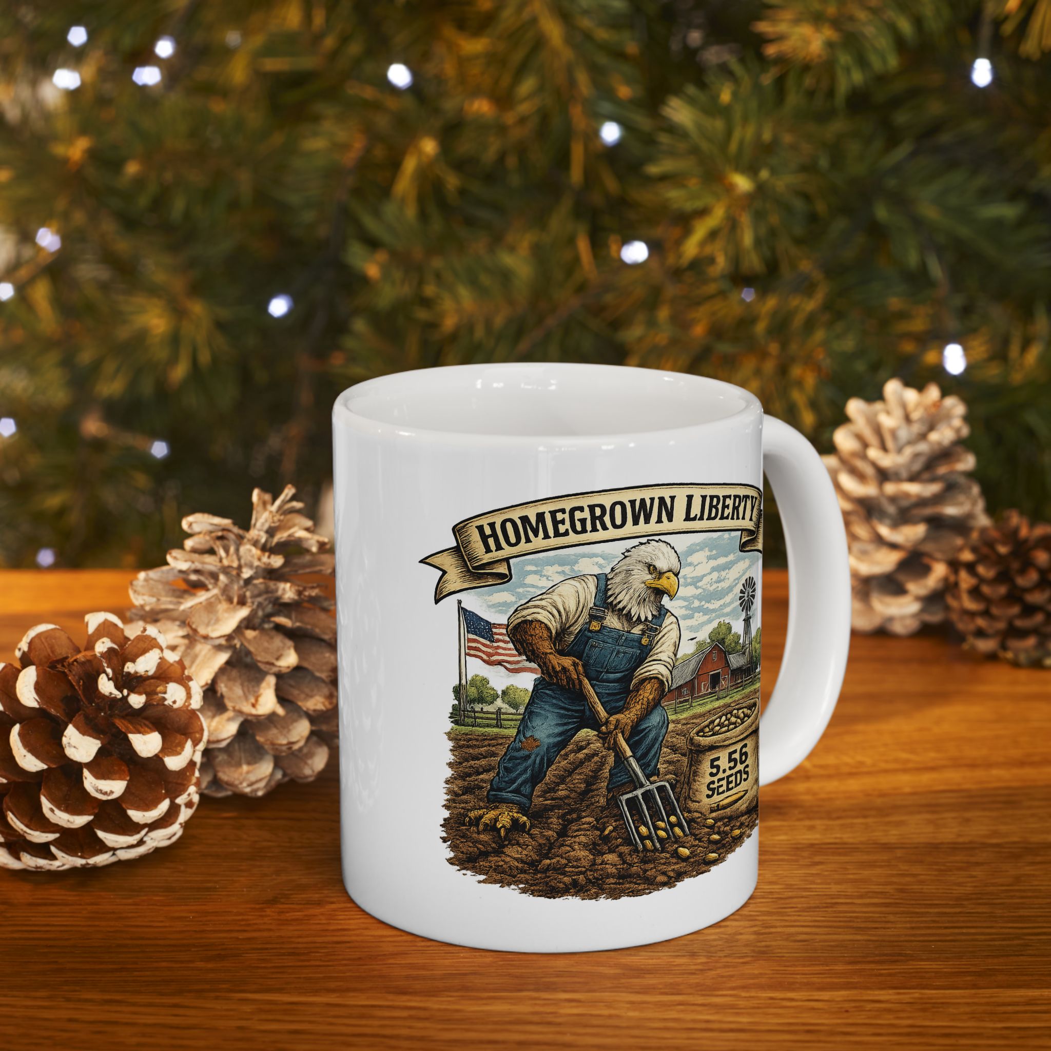 Liberty Farm Coffee Mug — Vintage Americana Farmhouse 11oz/15oz Ceramic