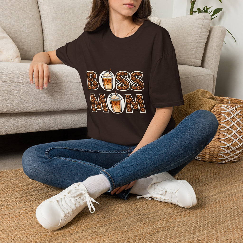 Boss Mom Coffee T-Shirt — Graphic ‘Boss Mom’ Latte Design