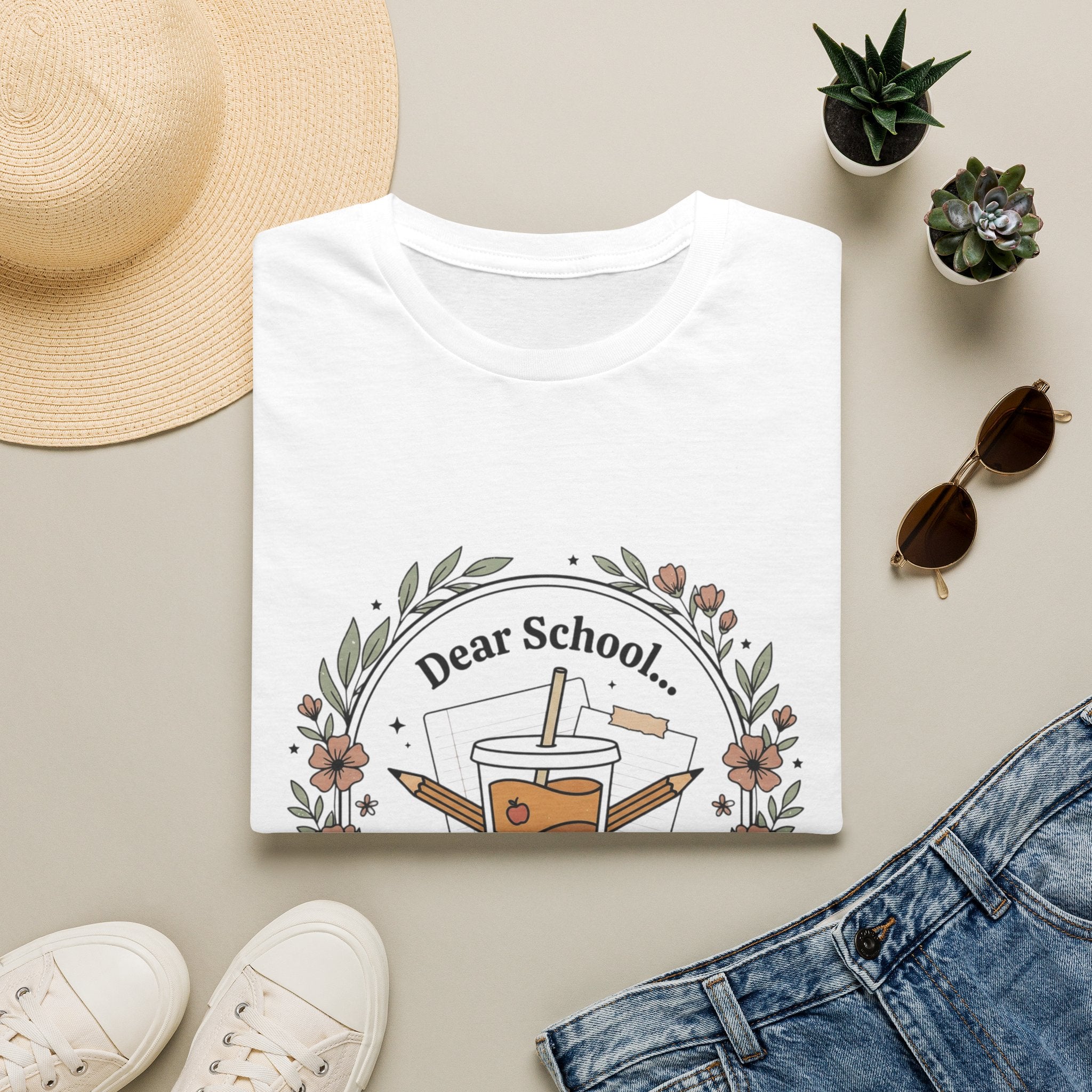 T-Shirt — “Dear School… They’re Yours Again” Coffee Teacher Humor Tee
