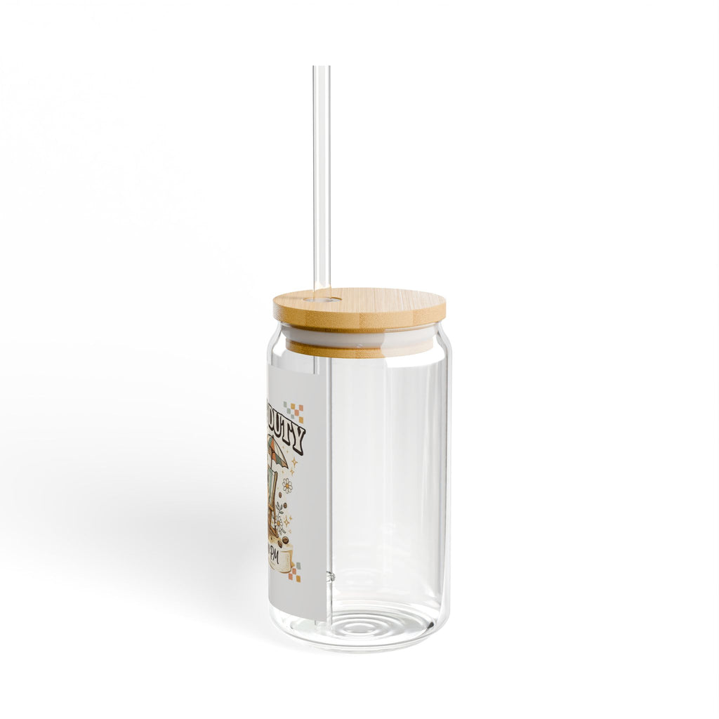 Sipper Glass - "Mom Off Duty Until 3:00 PM" Beach Vibes Tumbler