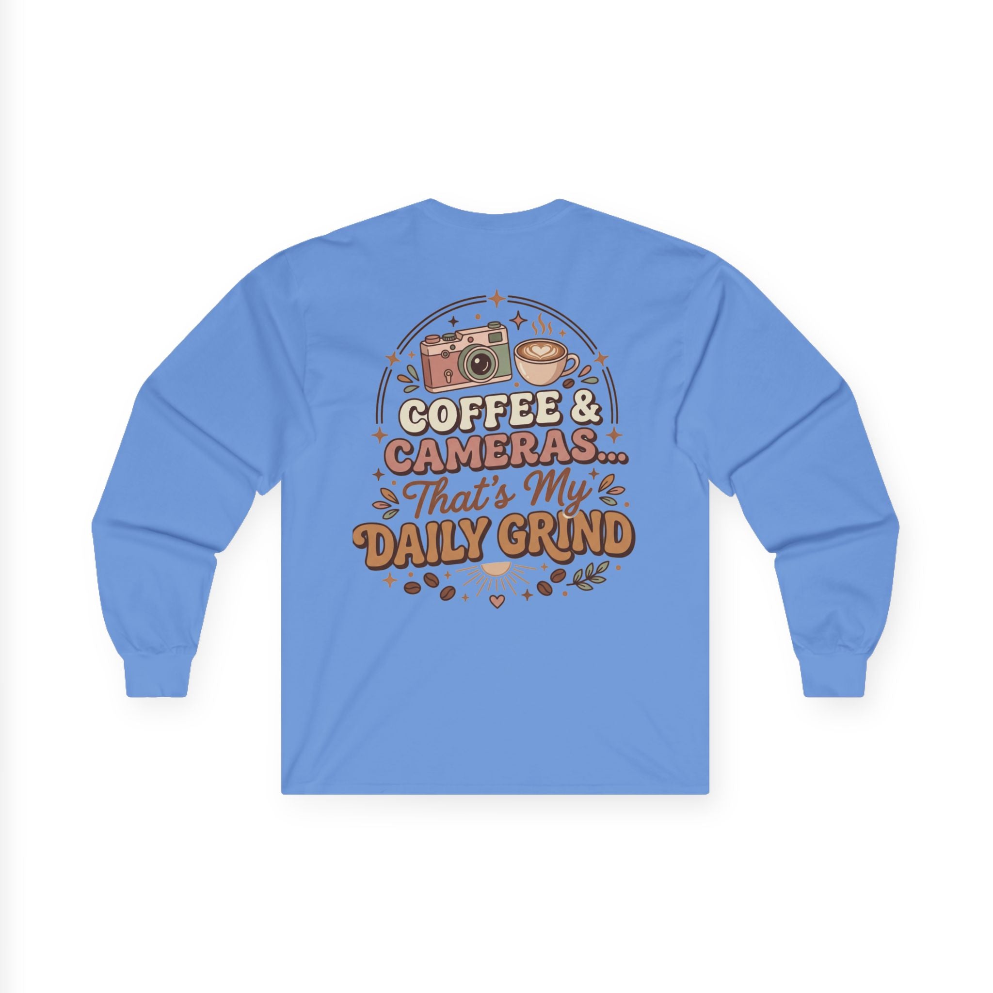 Coffee & Cameras Long Sleeve Tee — "Coffee & Cameras... That's My Daily Grind"