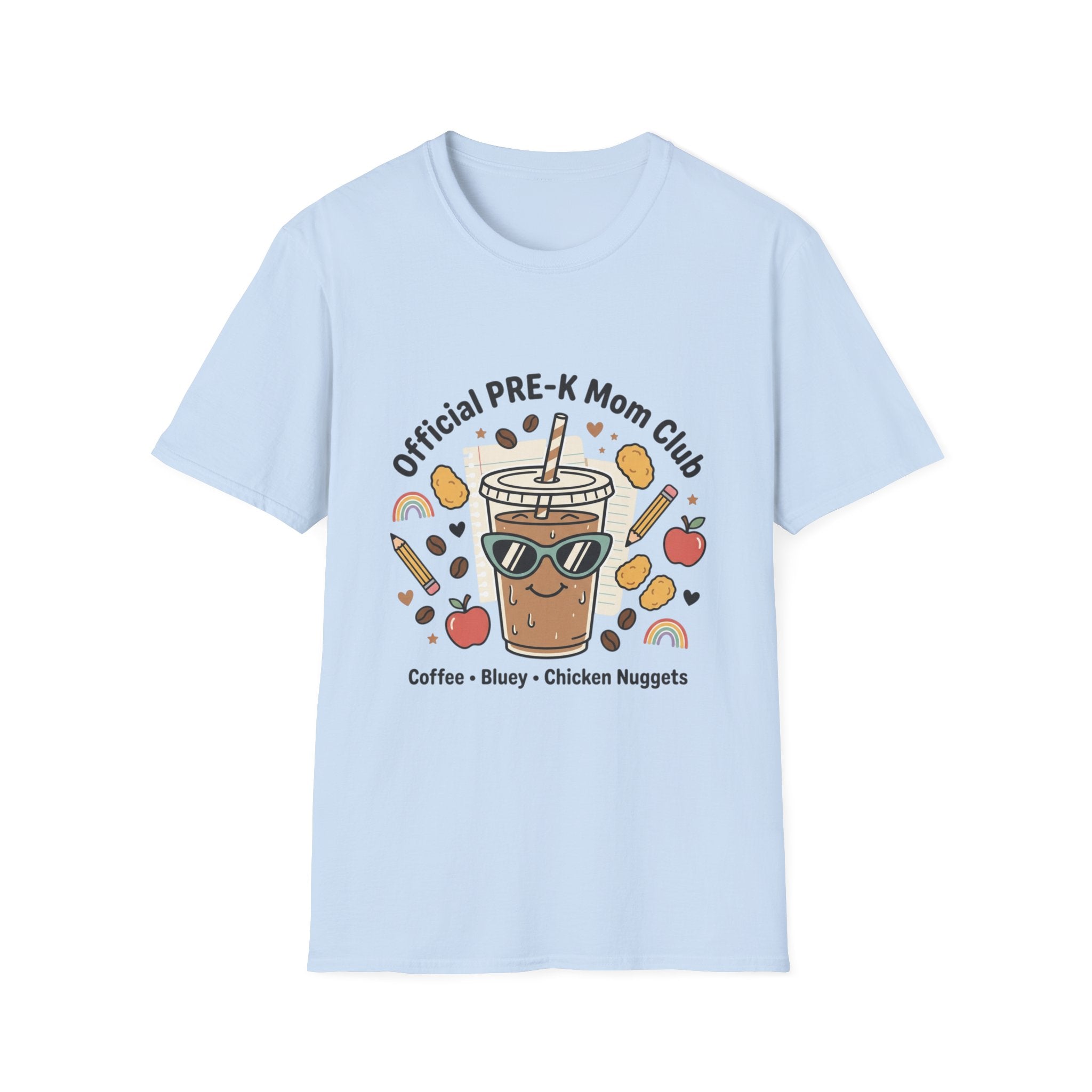 PRE-K Mom T-Shirt — "Official PRE-K Mom Club" Cute Coffee & Chicken Nuggets Tee