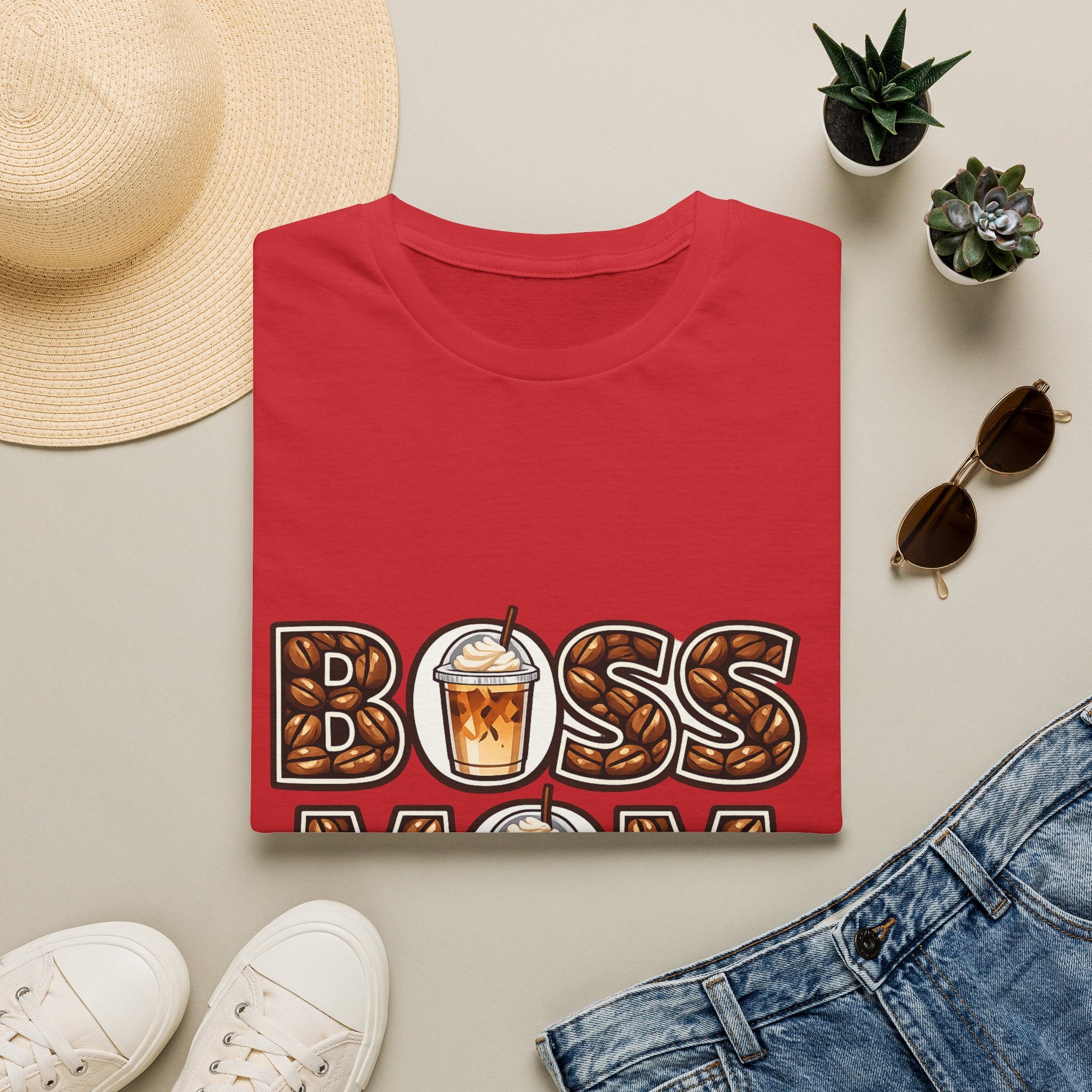 Boss Mom Coffee T-Shirt — Graphic ‘Boss Mom’ Latte Design
