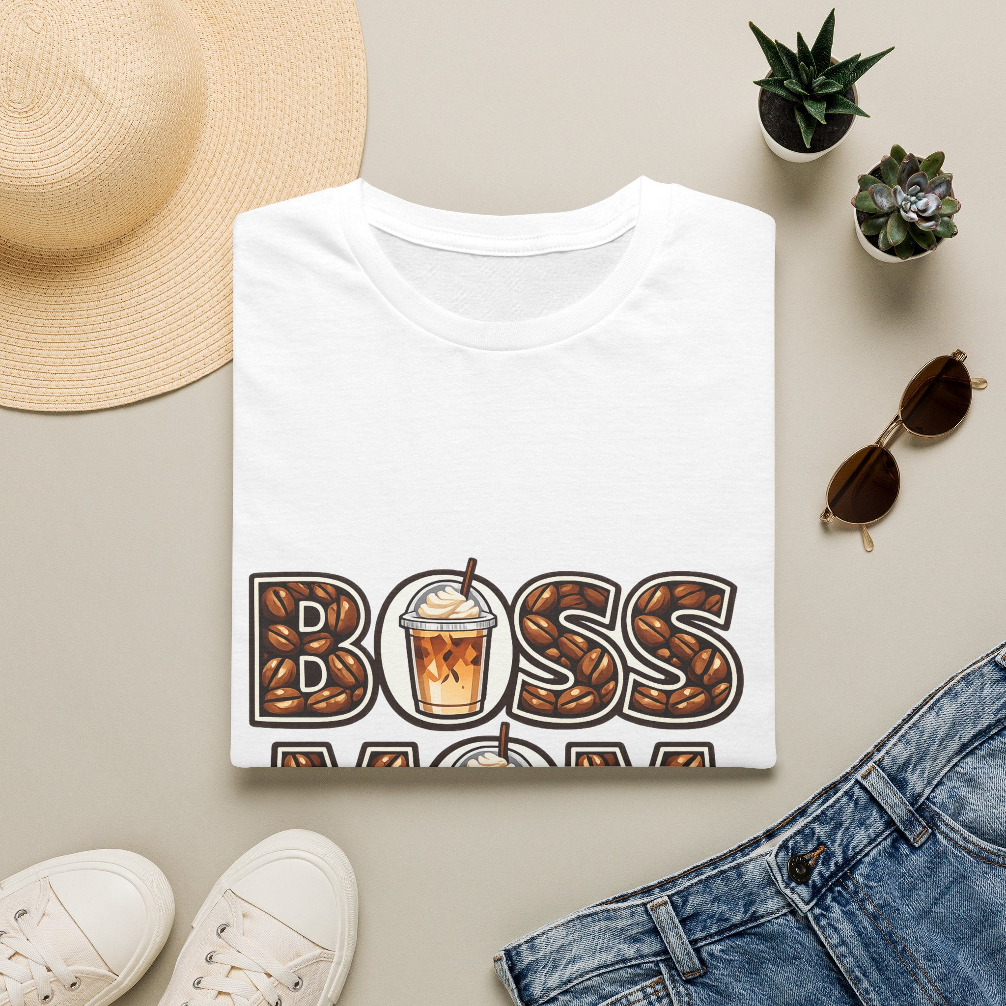 Boss Mom Coffee T-Shirt — Graphic ‘Boss Mom’ Latte Design