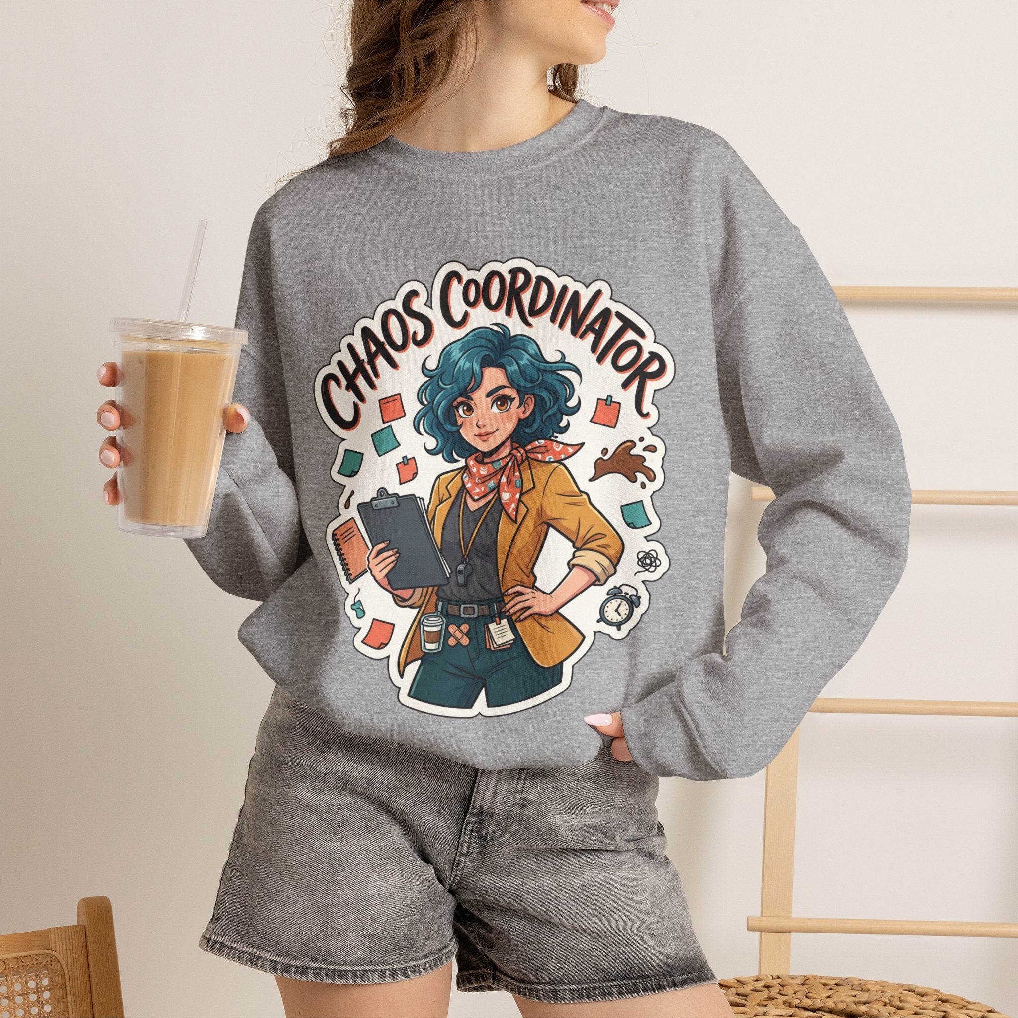 Chaos Coordinator Crewneck Sweatshirt — Funny Office Organizer Graphic Sweatshirt