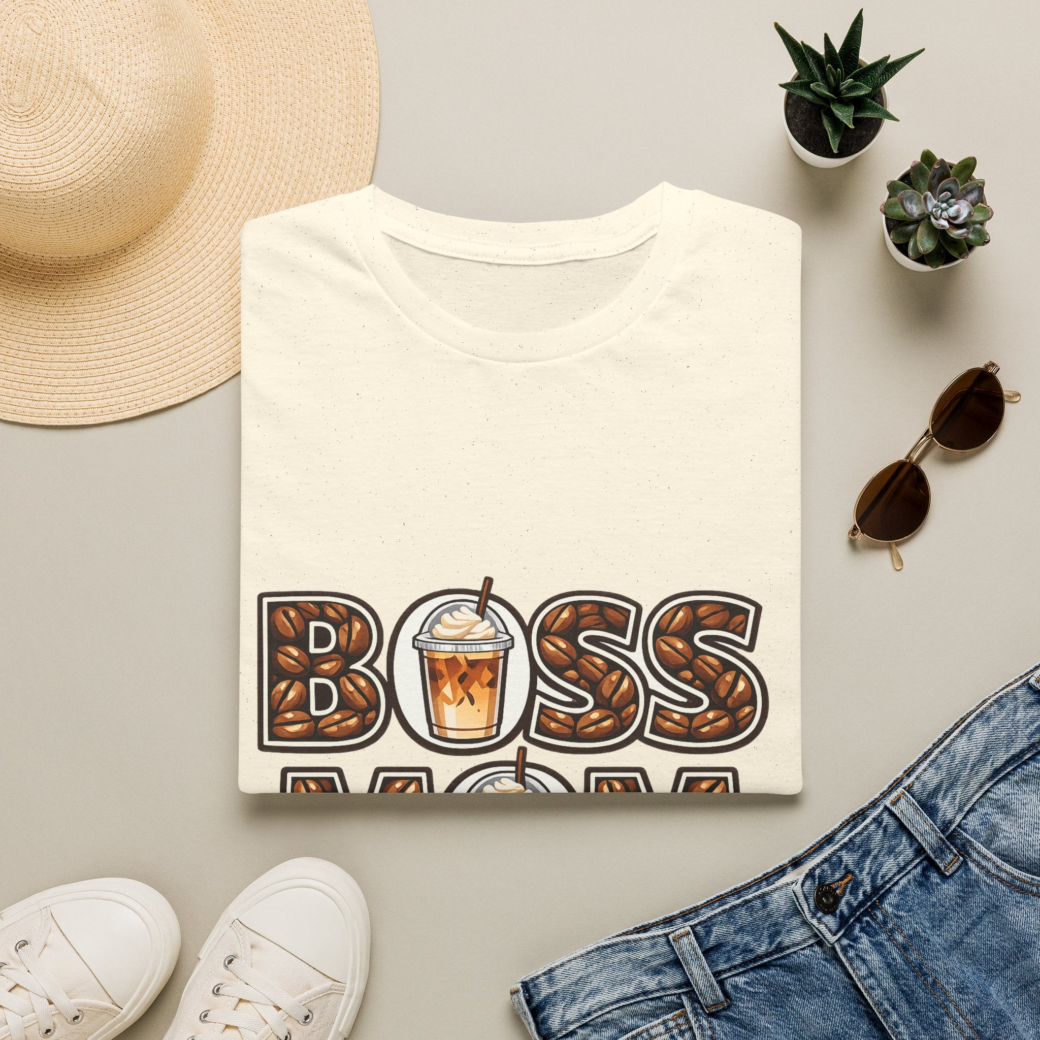 Boss Mom Coffee T-Shirt — Graphic ‘Boss Mom’ Latte Design