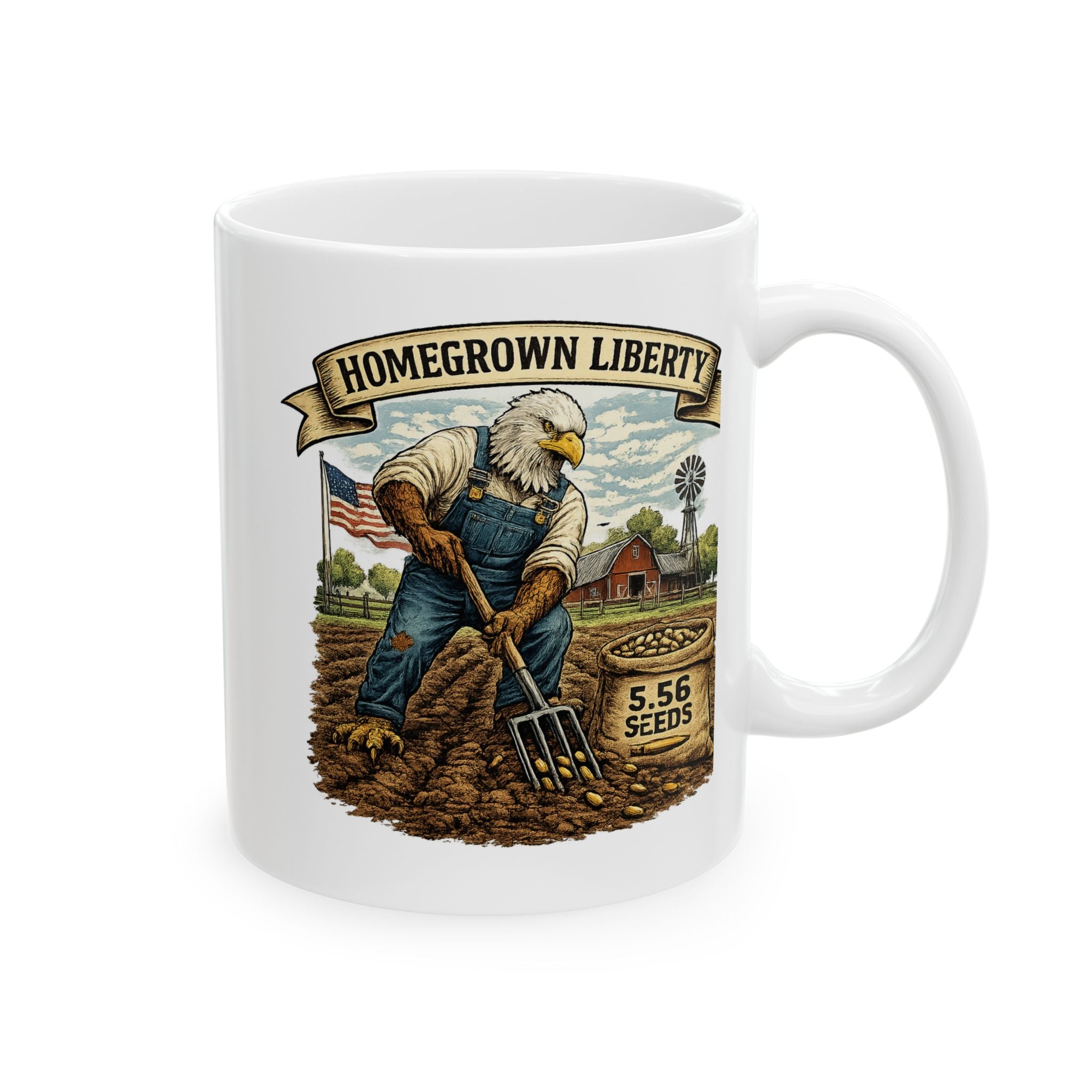 Liberty Farm Coffee Mug — Vintage Americana Farmhouse 11oz/15oz Ceramic
