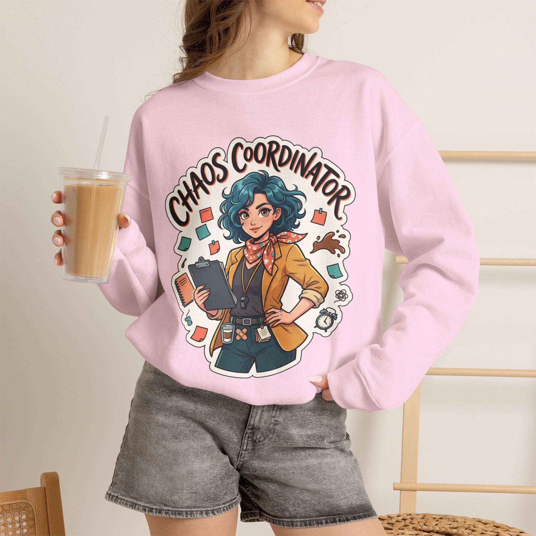 Chaos Coordinator Crewneck Sweatshirt — Funny Office Organizer Graphic Sweatshirt