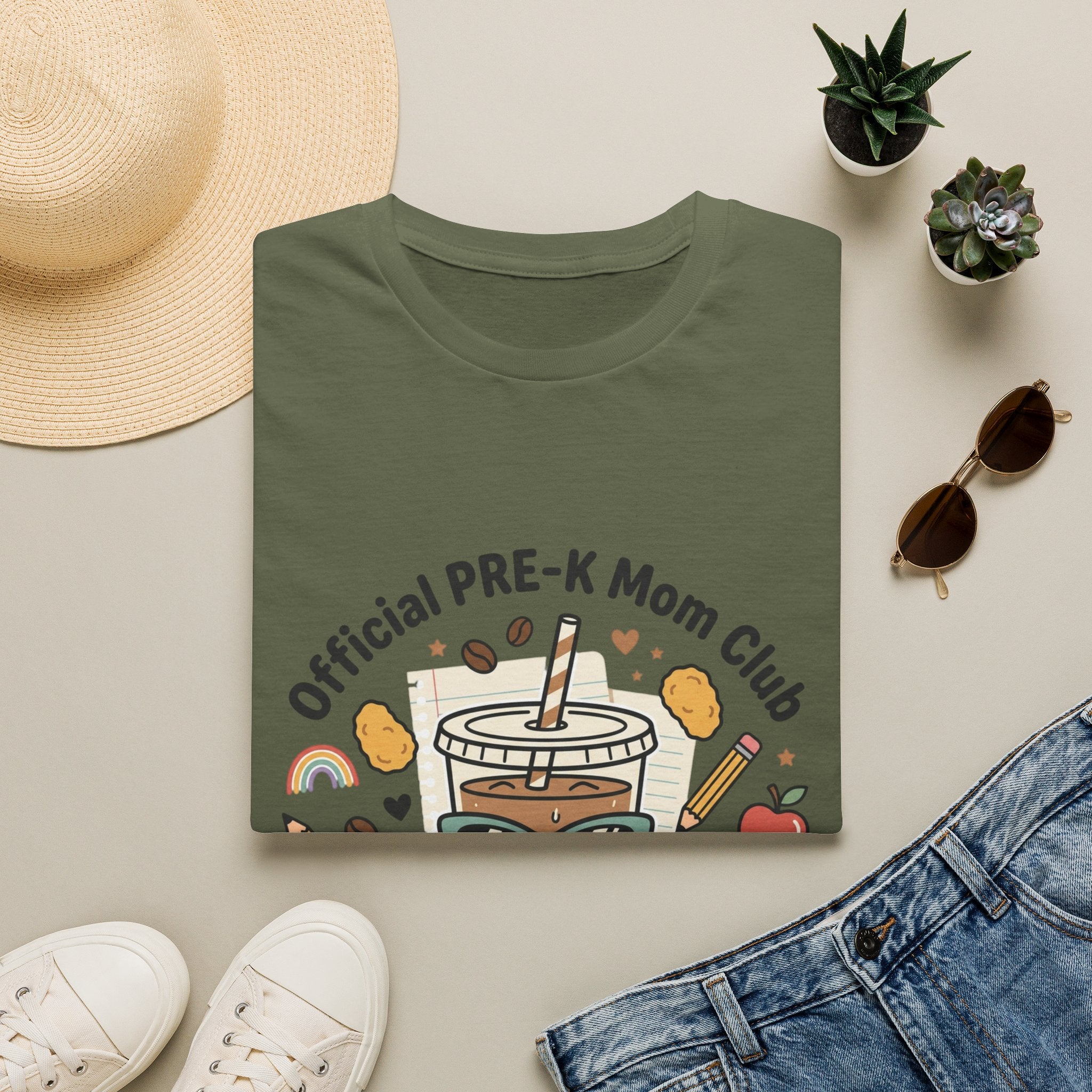 PRE-K Mom T-Shirt — "Official PRE-K Mom Club" Cute Coffee & Chicken Nuggets Tee