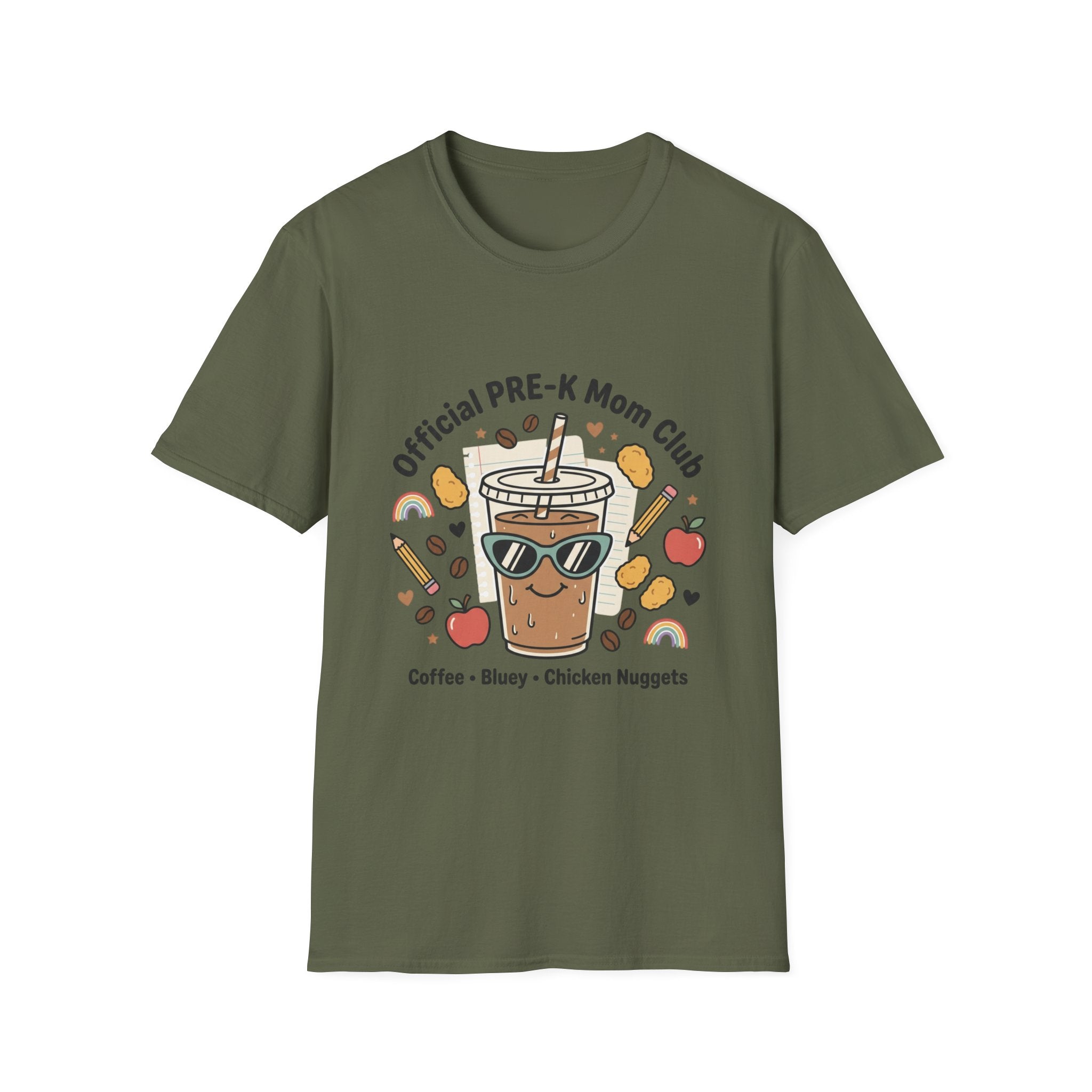 PRE-K Mom T-Shirt — "Official PRE-K Mom Club" Cute Coffee & Chicken Nuggets Tee