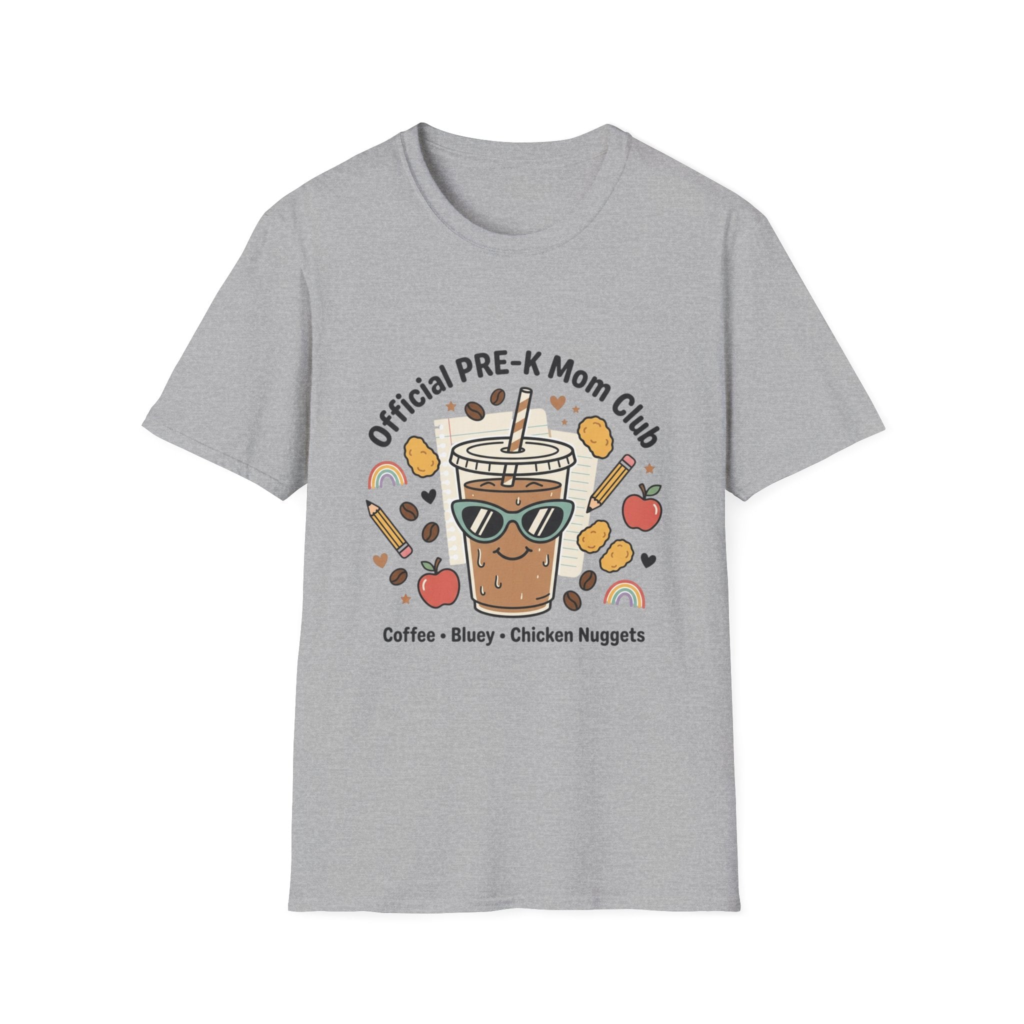 PRE-K Mom T-Shirt — "Official PRE-K Mom Club" Cute Coffee & Chicken Nuggets Tee